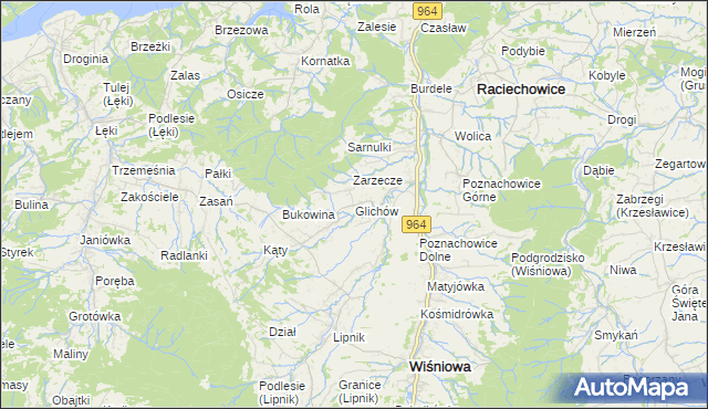 mapa Glichów, Glichów na mapie Targeo