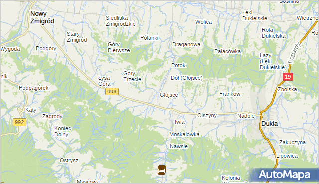 mapa Głojsce, Głojsce na mapie Targeo