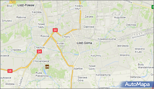 mapa Górna gmina Łódź, Górna gmina Łódź na mapie Targeo