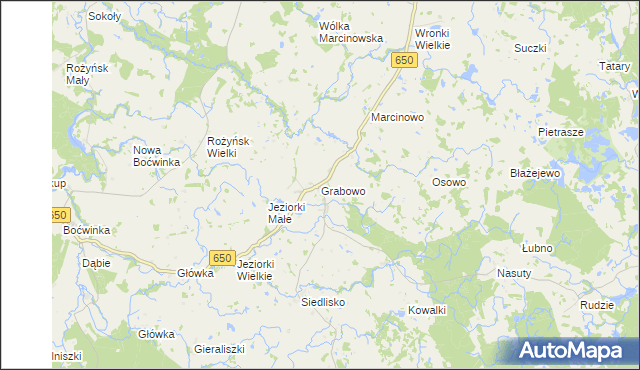 mapa Grabowo gmina Gołdap, Grabowo gmina Gołdap na mapie Targeo