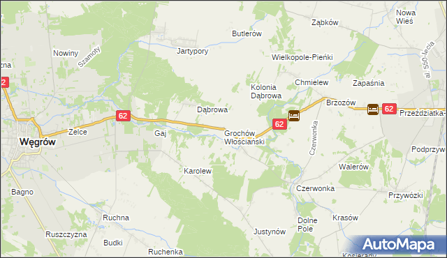 mapa Grochów Włościański, Grochów Włościański na mapie Targeo