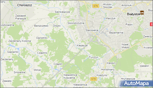 mapa Klepacze gmina Choroszcz, Klepacze gmina Choroszcz na mapie Targeo