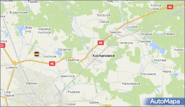 mapa Kochanowice, Kochanowice na mapie Targeo