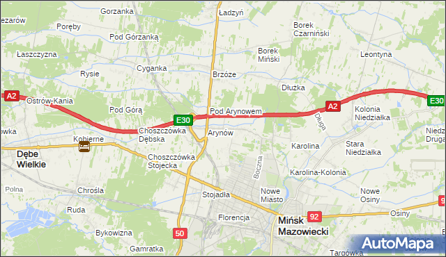mapa Królewiec gmina Mińsk Mazowiecki, Królewiec gmina Mińsk Mazowiecki na mapie Targeo