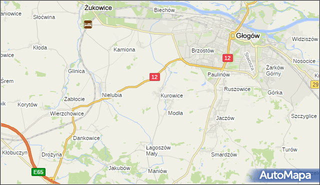 mapa Kurowice gmina Jerzmanowa, Kurowice gmina Jerzmanowa na mapie Targeo