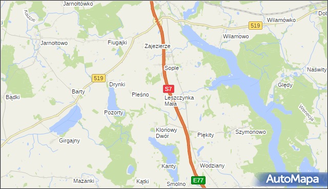 mapa Leszczynka Mała, Leszczynka Mała na mapie Targeo