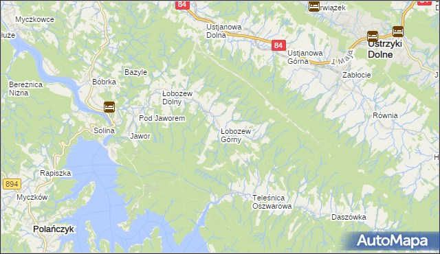 mapa Łobozew Górny, Łobozew Górny na mapie Targeo