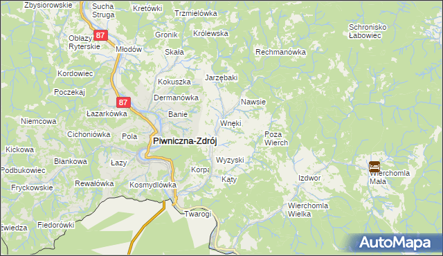 mapa Łomnica-Zdrój, Łomnica-Zdrój na mapie Targeo