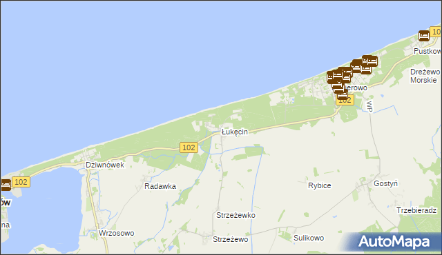 mapa Łukęcin, Łukęcin na mapie Targeo