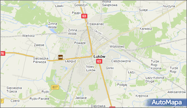 mapa Łuków, Łuków na mapie Targeo