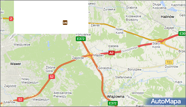 mapa Majdan gmina Wiązowna, Majdan gmina Wiązowna na mapie Targeo
