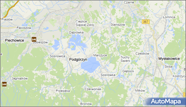 mapa Marczyce, Marczyce na mapie Targeo