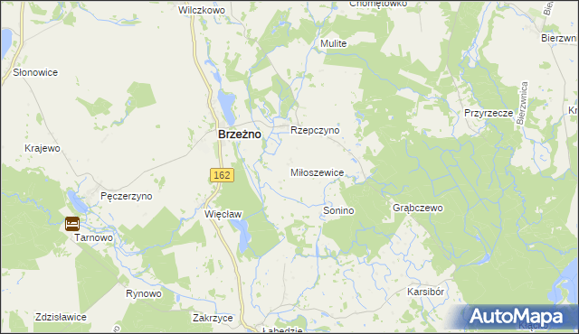 mapa Miłoszewice, Miłoszewice na mapie Targeo