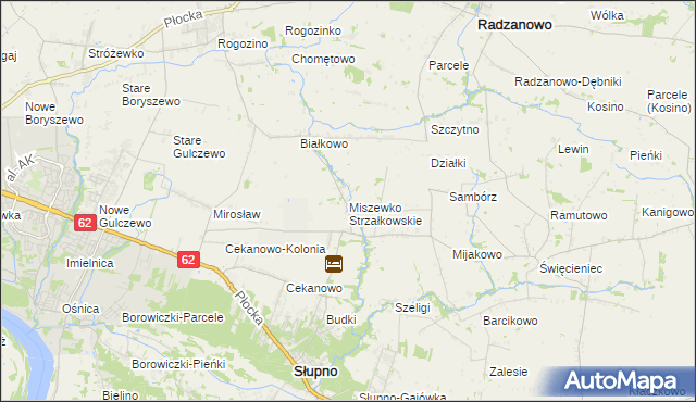 mapa Miszewko Strzałkowskie, Miszewko Strzałkowskie na mapie Targeo