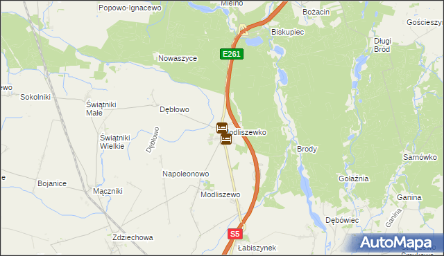 mapa Modliszewko, Modliszewko na mapie Targeo