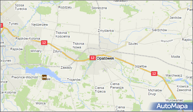 mapa Opatówek powiat kaliski, Opatówek powiat kaliski na mapie Targeo