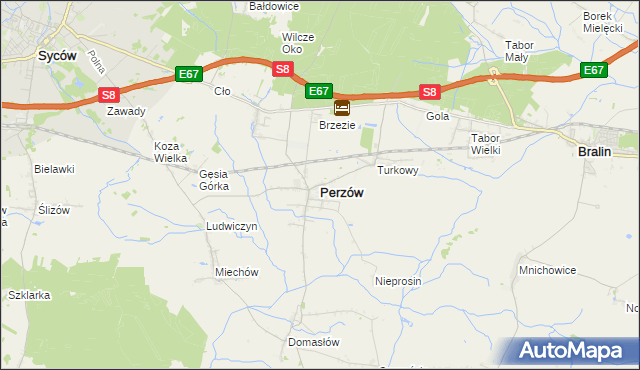 mapa Perzów, Perzów na mapie Targeo
