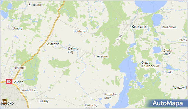 mapa Pieczonki, Pieczonki na mapie Targeo