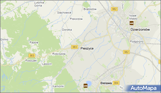 mapa Pieszyce, Pieszyce na mapie Targeo