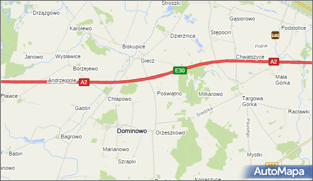 mapa Poświątno, Poświątno na mapie Targeo