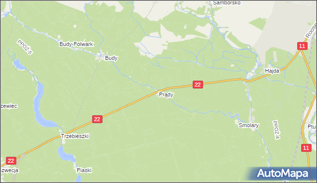 mapa Prądy gmina Jastrowie, Prądy gmina Jastrowie na mapie Targeo
