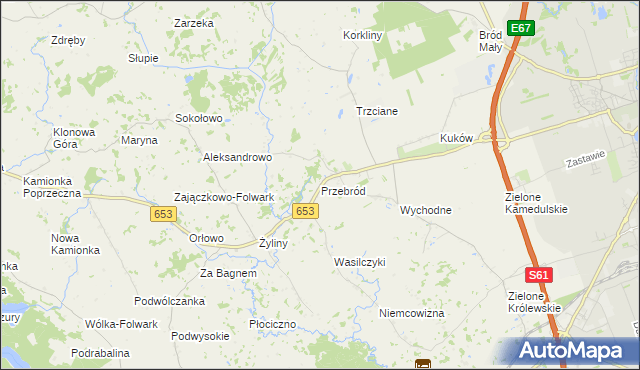 mapa Przebród, Przebród na mapie Targeo