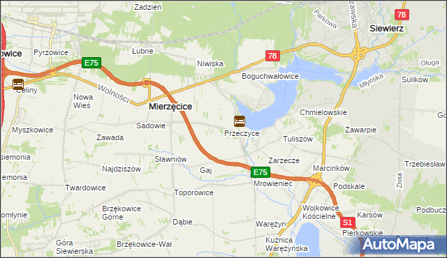 mapa Przeczyce, Przeczyce na mapie Targeo