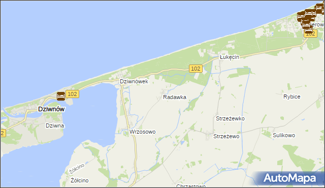 mapa Radawka, Radawka na mapie Targeo