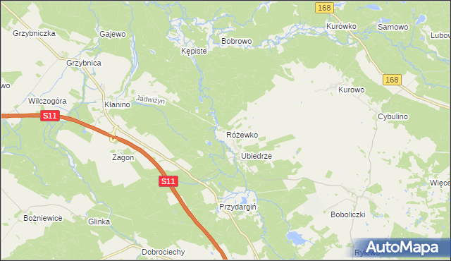 mapa Różewko, Różewko na mapie Targeo