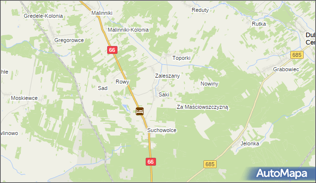 mapa Saki gmina Kleszczele, Saki gmina Kleszczele na mapie Targeo