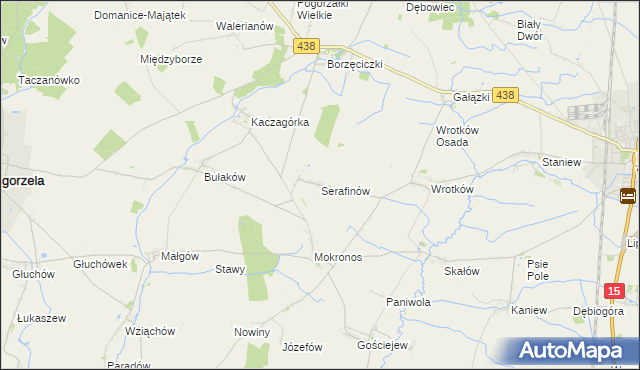 mapa Serafinów, Serafinów na mapie Targeo