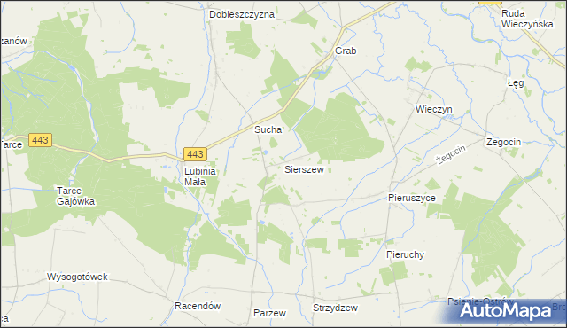 mapa Sierszew, Sierszew na mapie Targeo