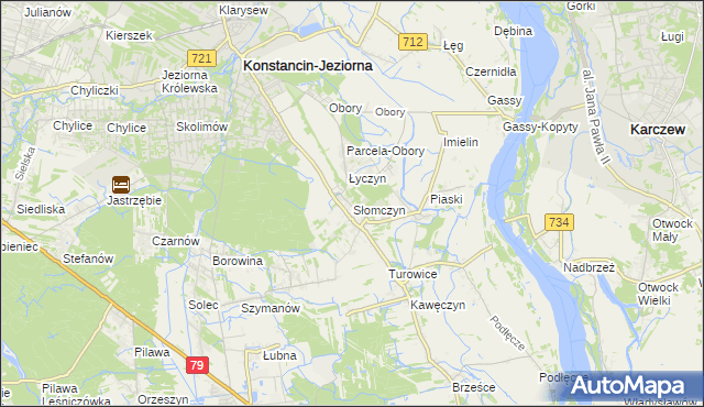mapa Słomczyn gmina Konstancin-Jeziorna, Słomczyn gmina Konstancin-Jeziorna na mapie Targeo