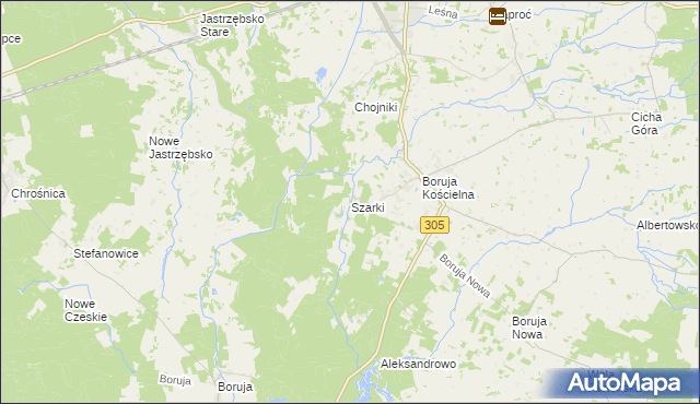 mapa Szarki gmina Nowy Tomyśl, Szarki gmina Nowy Tomyśl na mapie Targeo