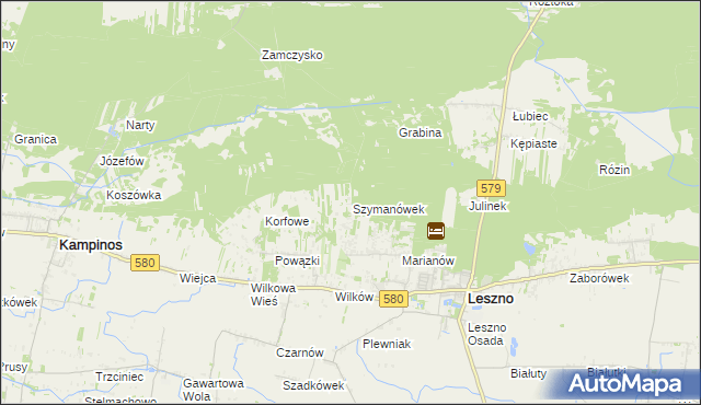 mapa Szymanówek, Szymanówek na mapie Targeo