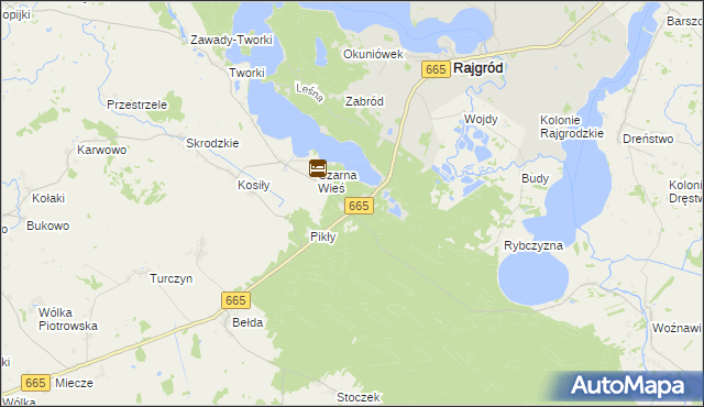 mapa Tama gmina Rajgród, Tama gmina Rajgród na mapie Targeo