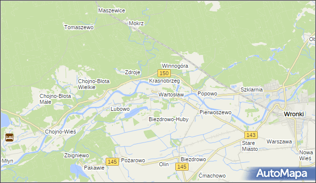 mapa Wartosław, Wartosław na mapie Targeo