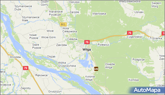 mapa Wilga, Wilga na mapie Targeo
