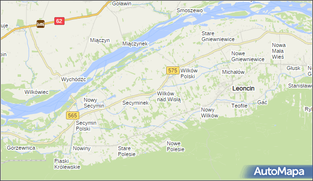 mapa Wilków nad Wisłą, Wilków nad Wisłą na mapie Targeo