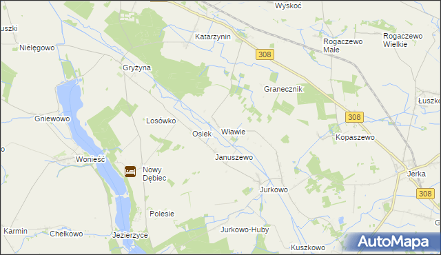 mapa Wławie, Wławie na mapie Targeo