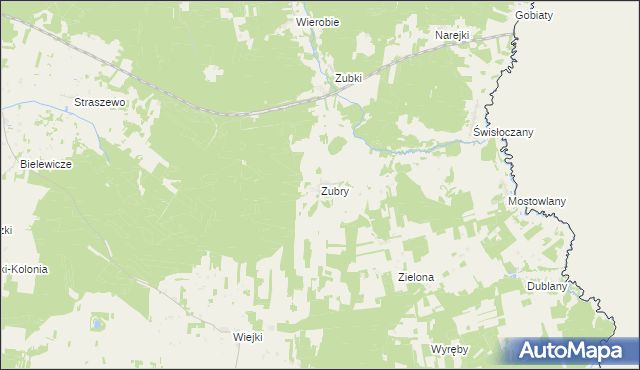 mapa Zubry, Zubry na mapie Targeo