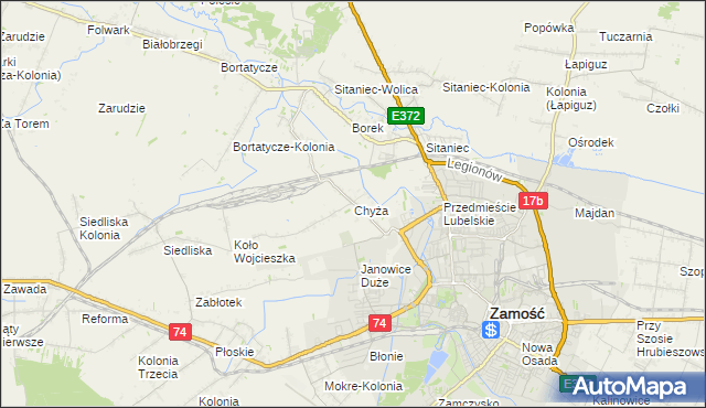 mapa Chyża, Chyża na mapie Targeo