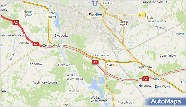 mapa Grabianów, Grabianów na mapie Targeo