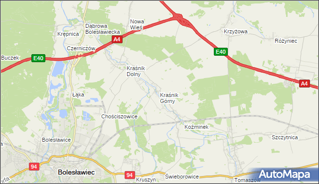 mapa Kraśnik Górny, Kraśnik Górny na mapie Targeo