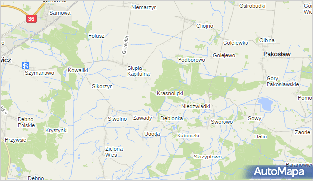 mapa Krasnolipki, Krasnolipki na mapie Targeo
