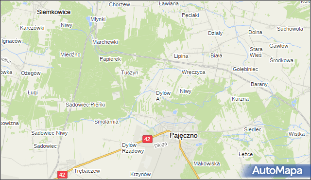 mapa Dylów A, Dylów A na mapie Targeo