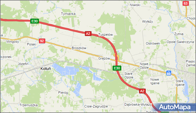 mapa Gręzów, Gręzów na mapie Targeo