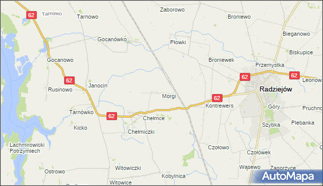 mapa Morgi gmina Kruszwica, Morgi gmina Kruszwica na mapie Targeo