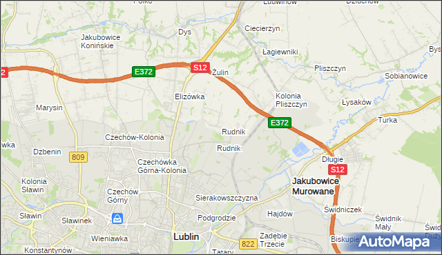 mapa Rudnik gmina Wólka, Rudnik gmina Wólka na mapie Targeo