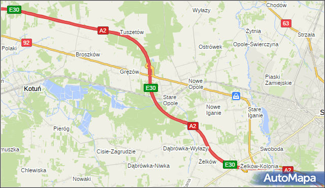 mapa Stare Opole, Stare Opole na mapie Targeo